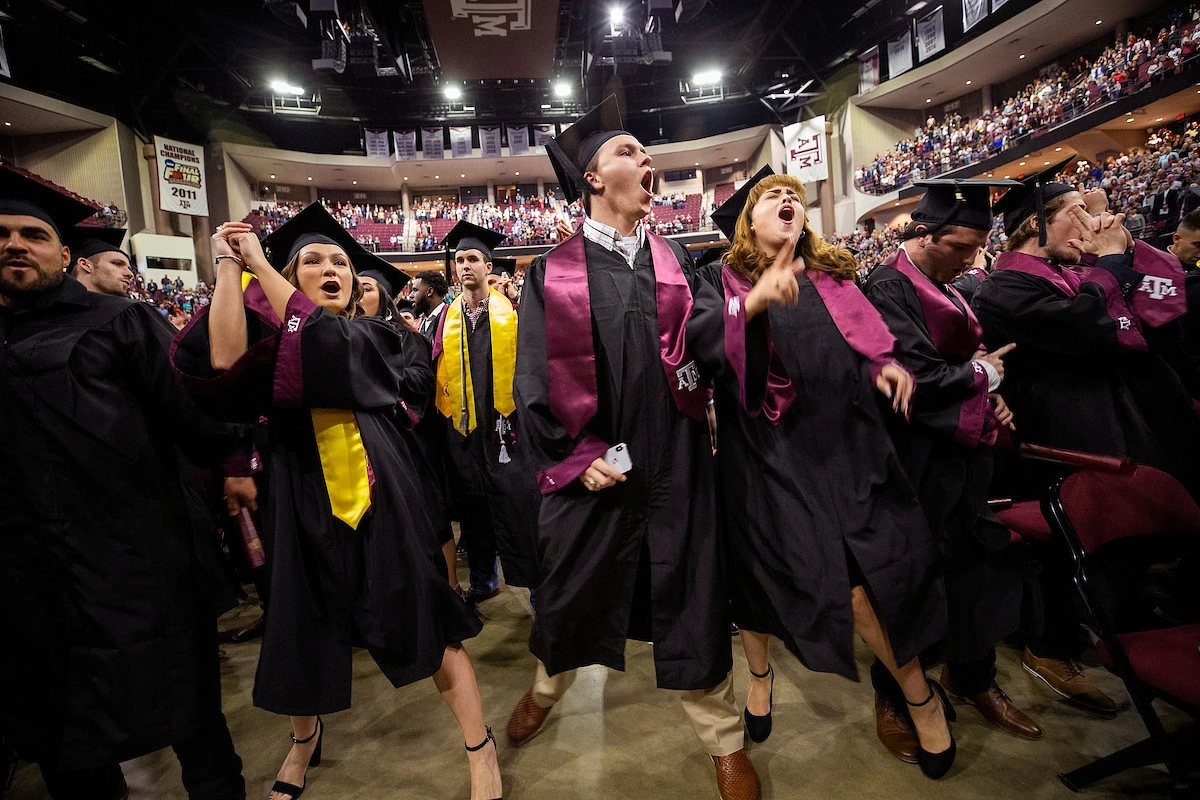 A group of students at Texas A&M Graduation