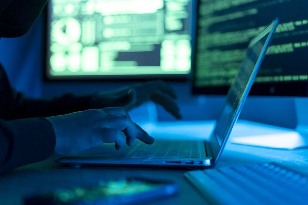 person working on a laptop