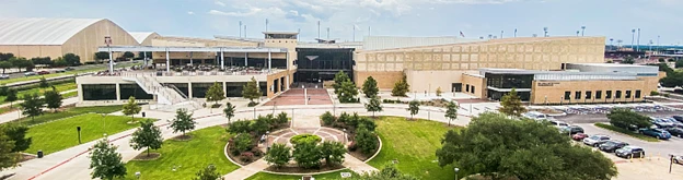 The image shows a picture of the main student recreation center located on west campus. 